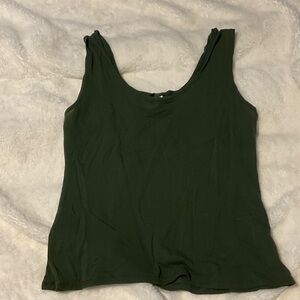 Elegant Dark Green Sleeveless Tank Top
